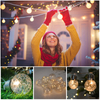 【Vickoo Home】Spherical solar lamp string solar warm white light chandelier outdoor decoration LED bulb lamp string
