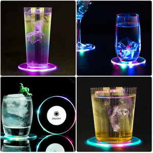 【Vickoo Home】Colorful Led Bar Coaster, Flashing Beer Coaster, Led Cup Coaster
