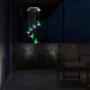 【Vickoo Home】Solar Power Light Decoration Girls Waterproof Romantic Led Hummingbird Wind Chimes Lights Decorated Led House Light