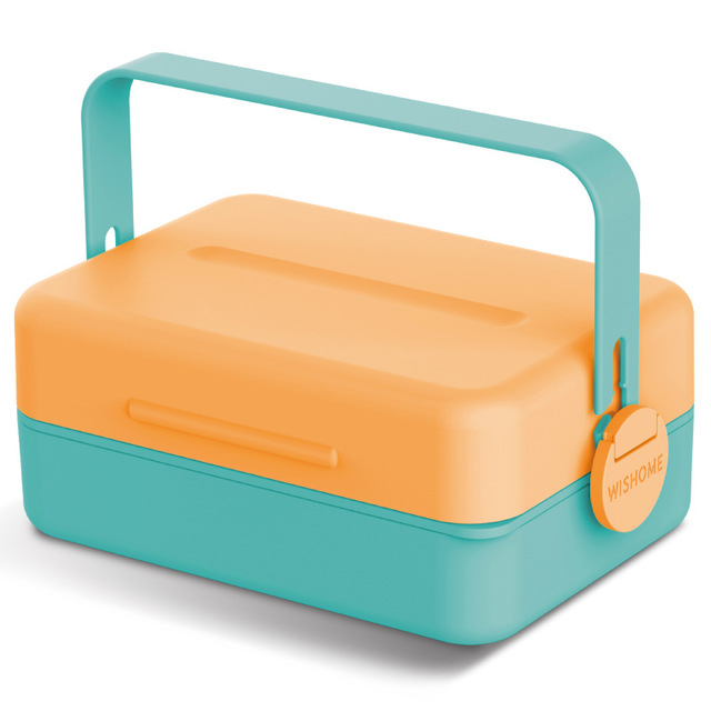 【Vickoo Home】Double layer partition student's heat preservation lunch box dumpling box microwave oven heating plastic lunch box fresh keeping box