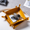 【Vickoo Home】Porch key storage box desktop storage finishing cosmetics storage tray creative leather folding storage tray