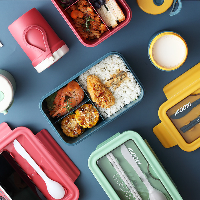 【Vickoo Home】Lunch box Japanese portable plastic dividing Bento Box student lunch box creative lunch box