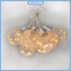【Vickoo Home】Spherical solar lamp string solar warm white light chandelier outdoor decoration LED bulb lamp string