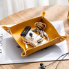 【Vickoo Home】Porch key storage box desktop storage finishing cosmetics storage tray creative leather folding storage tray