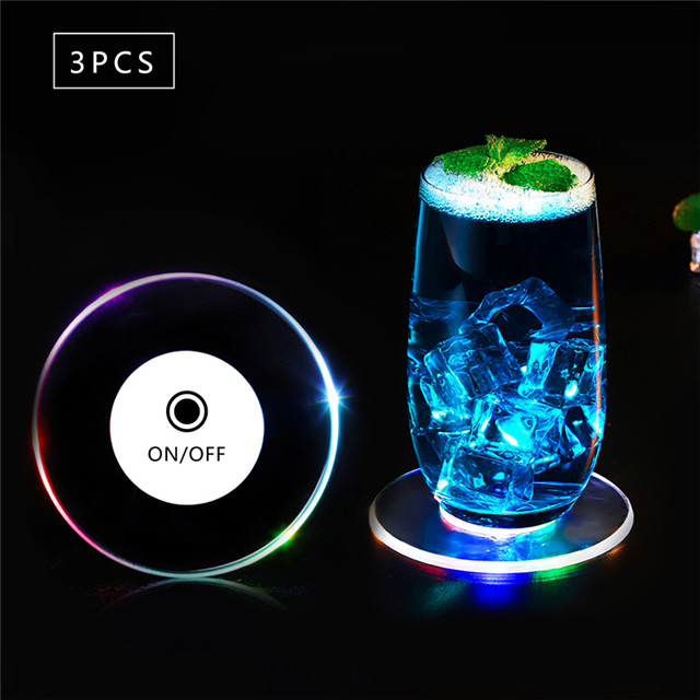 【Vickoo Home】Colorful Led Bar Coaster, Flashing Beer Coaster, Led Cup Coaster