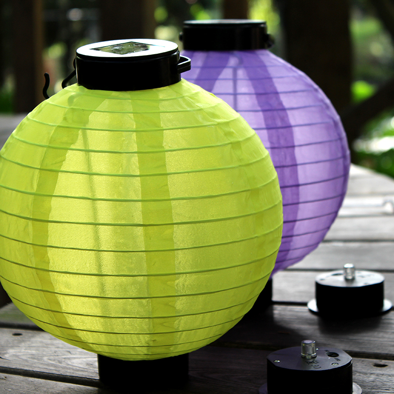 【Vickoo Home】Solar lanterns outdoor decorative lanterns hanging rainproof colored cloth lanterns in courtyard