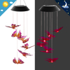 【Vickoo Home】Fashion Outdoor Patio Waterproof Solar Powered Wind Chimes RGB Hanging LED Bell Butterfly Wind Chimes Led String Lights 