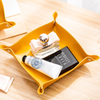 【Vickoo Home】Porch key storage box desktop storage finishing cosmetics storage tray creative leather folding storage tray