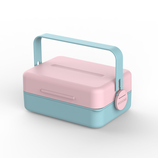 【Vickoo Home】Double layer partition student's heat preservation lunch box dumpling box microwave oven heating plastic lunch box fresh keeping box